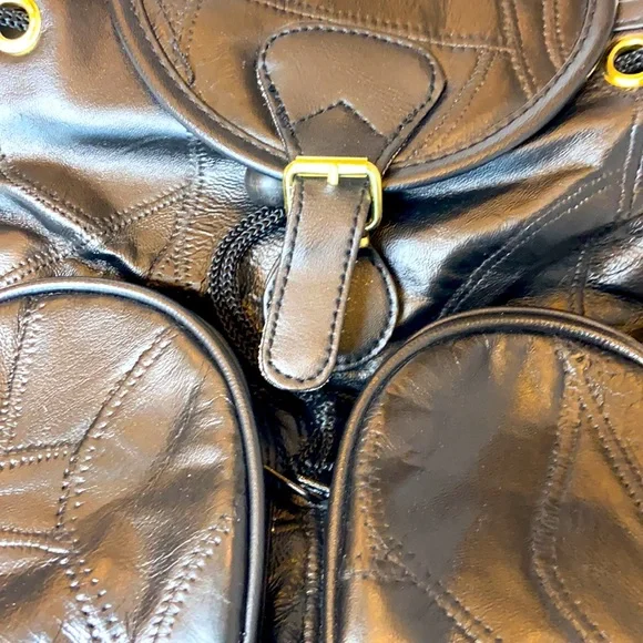 Genuine Leather Black Backpack - Picture 3 of 12